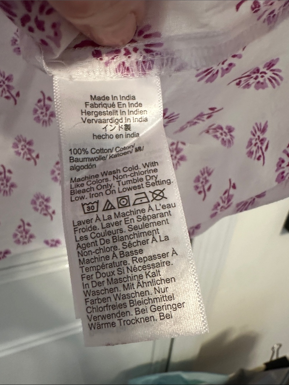 J. Crew Factory White Blouse with Pink Floral Print - Picture 3 of 5